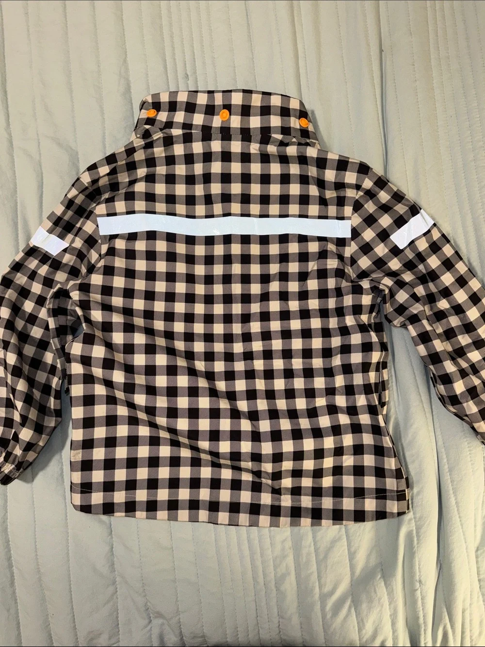 Lightweight Checked Windbreaker Raincoat with Detachable Hood